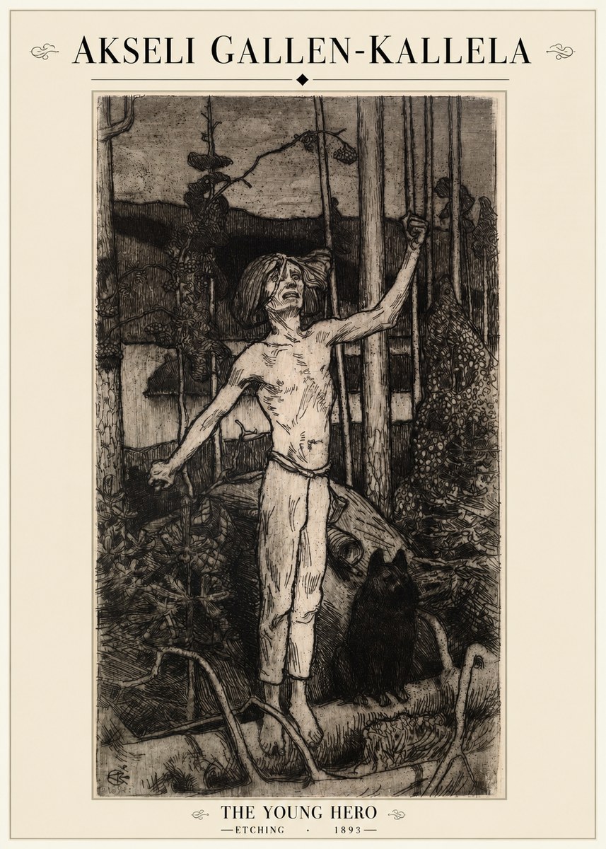 Akseli Gallen-Kallela The Young Hero No1 - Plakat