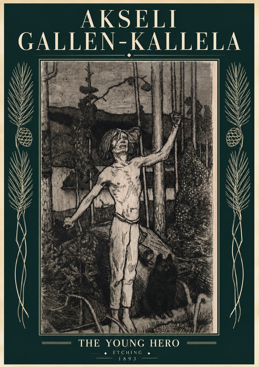 Akseli Gallen-Kallela The Young Hero No4 - Plakat