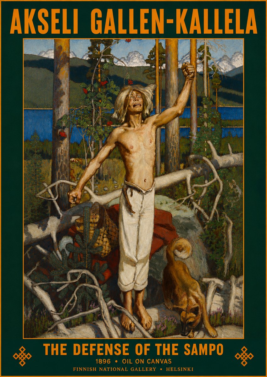 Akseli Gallen-Kallela The Defense of the Sampo No2 - Plakat