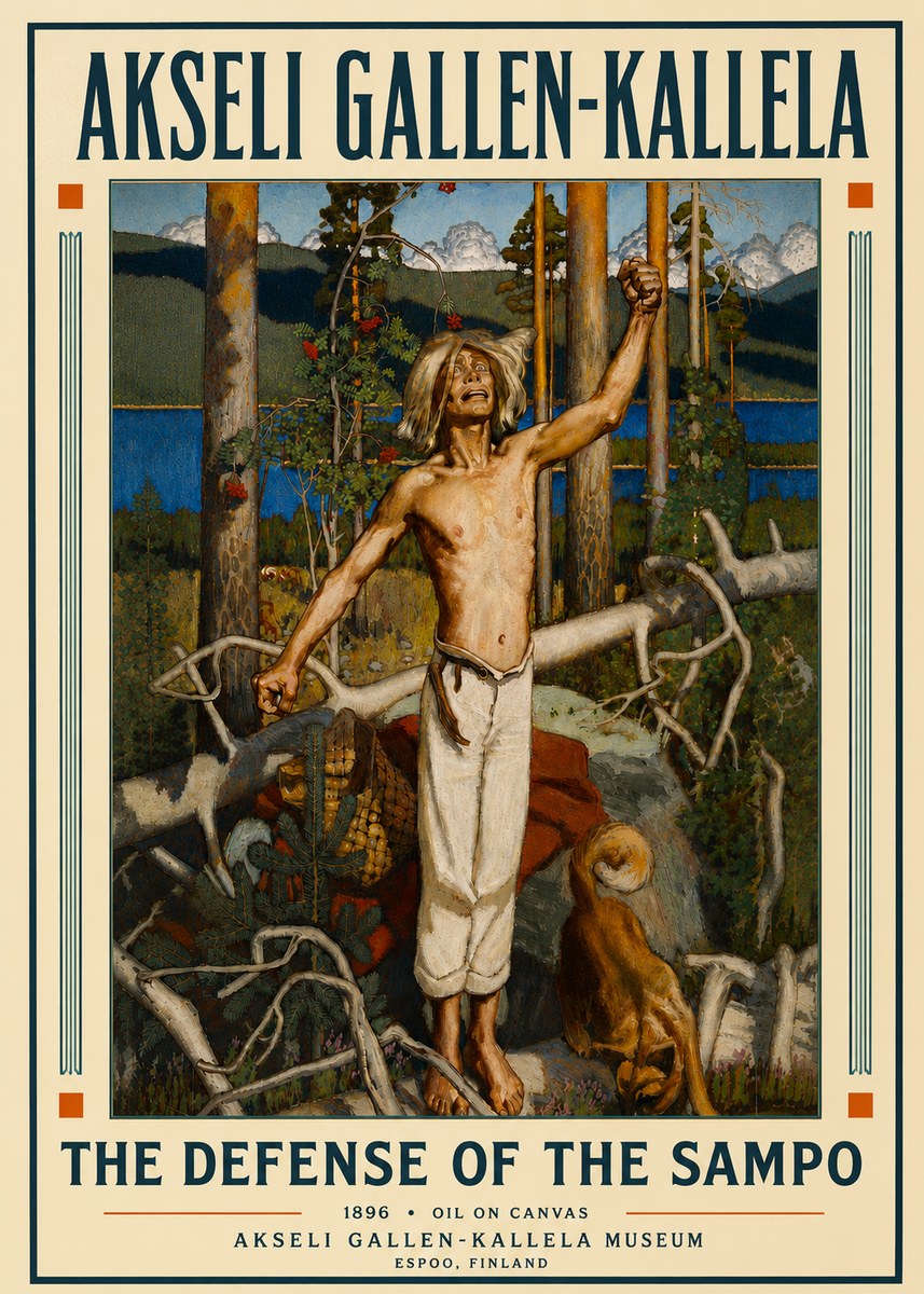 Akseli Gallen-Kallela The Defense of the Sampo No4 - Plakat