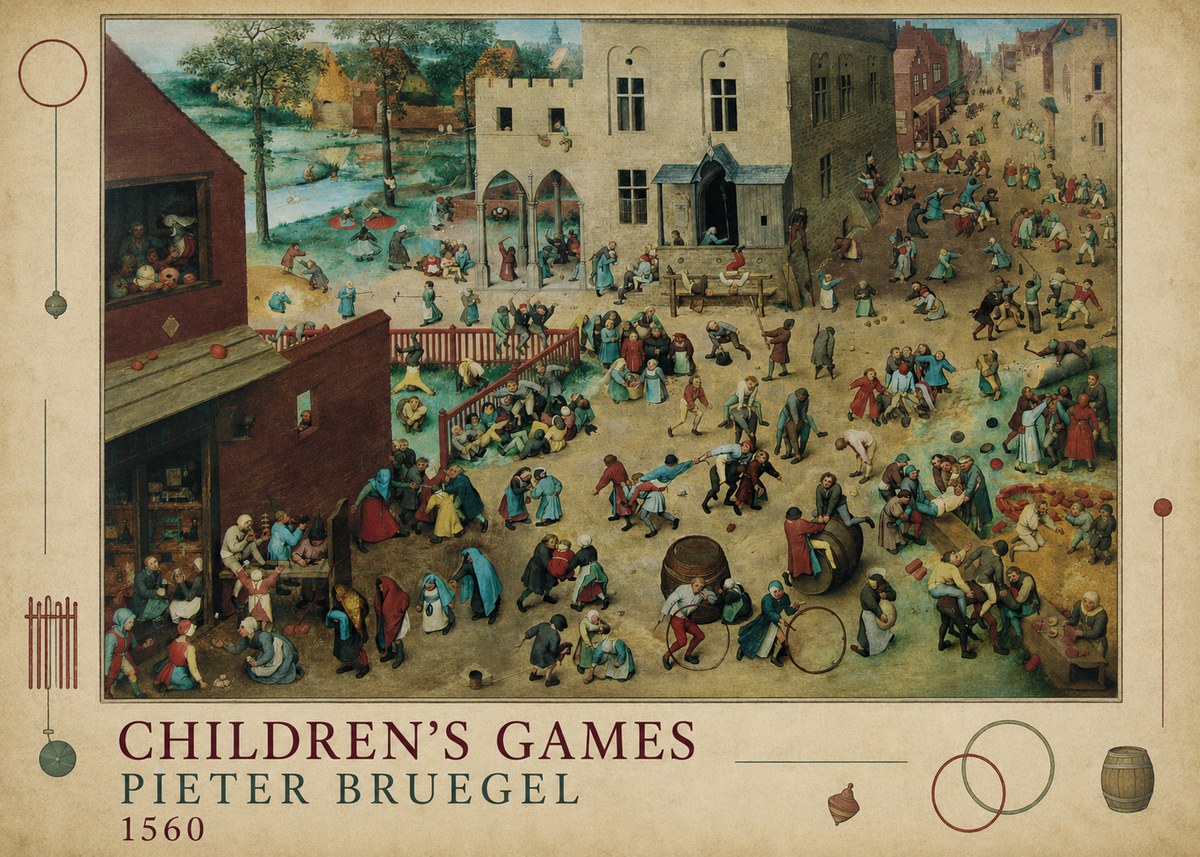 Pieter Bruegel Children's Games III No4 - Plakat