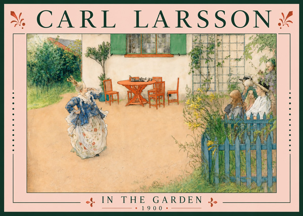 Carl Larsson In the Garden No5 - Plakat