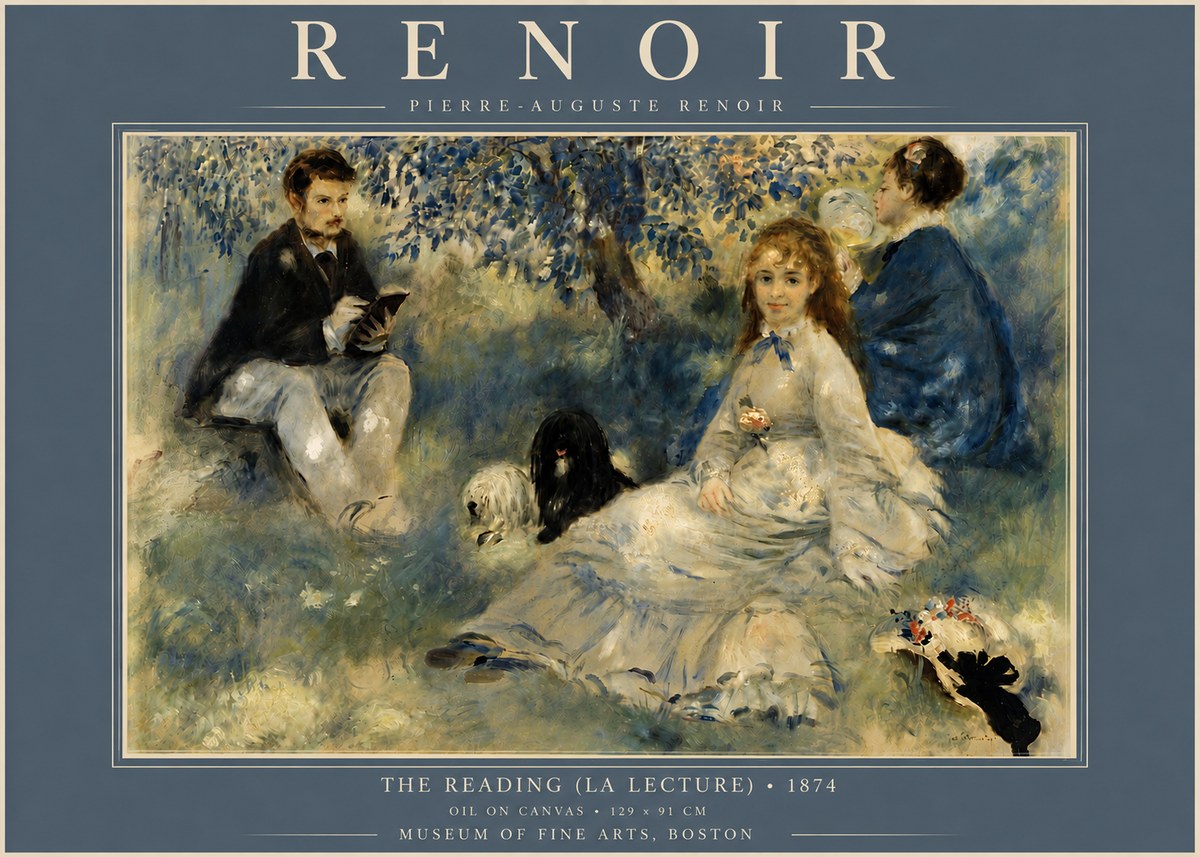 Renoir The Reading (La Lecture) No5 - Plakat
