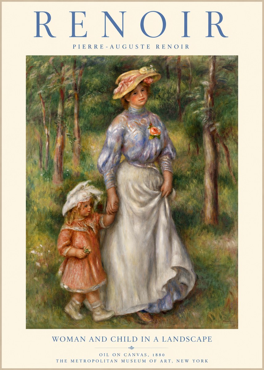 Renoir Woman and Child in a Landscape I No3 - Plakat