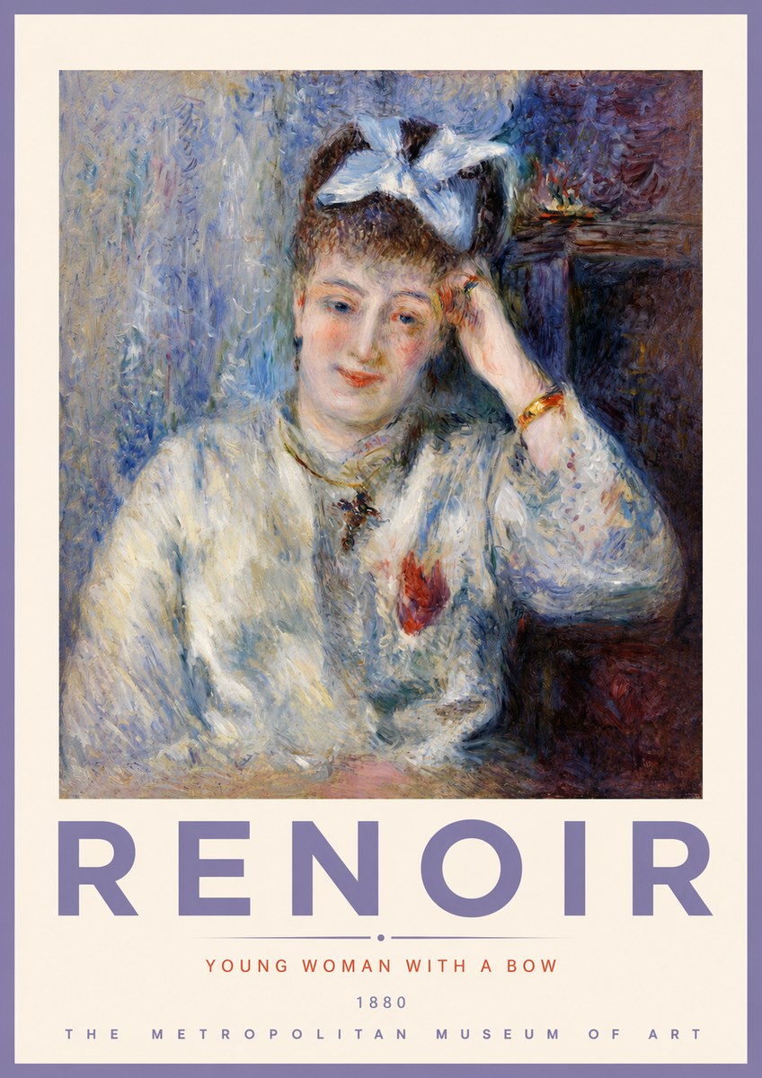 Renoir Young Woman with a Bow No2 - Plakat