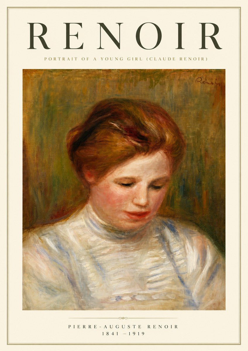 Renoir Portrait of a Young Girl (Claude Renoir) No5 - Plakat