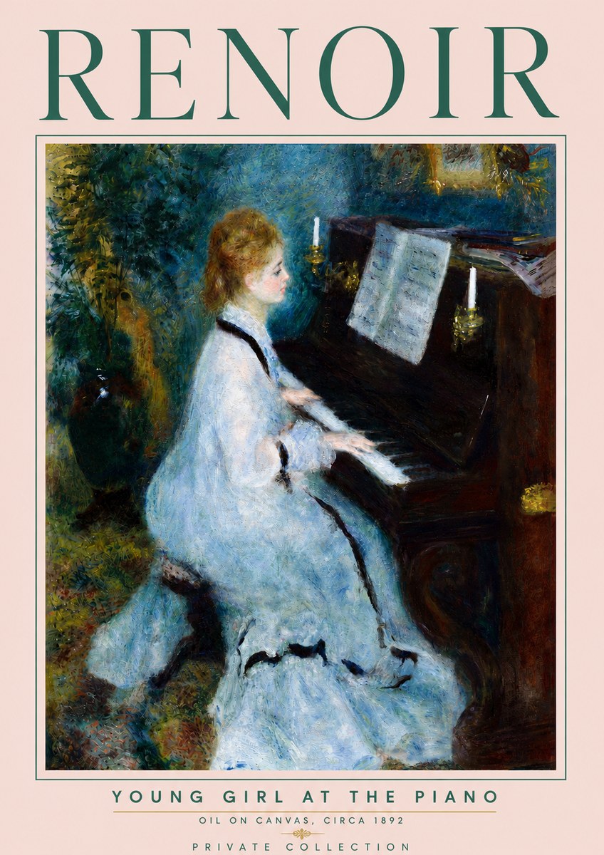 Renoir Young Girl at the Piano No5 - Plakat