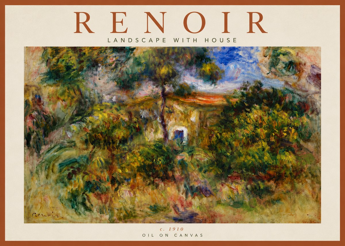 Renoir Landscape with House I No6 - Plakat