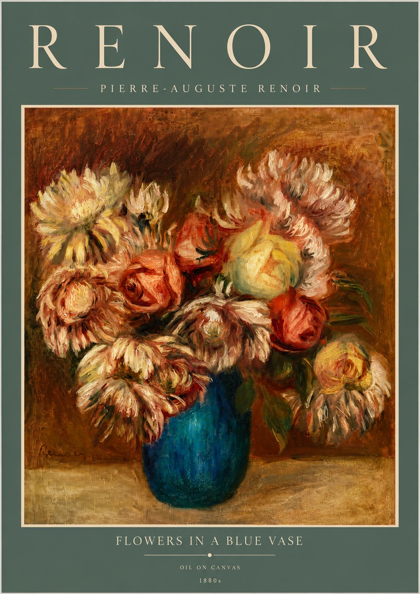 Renoir Flowers in a Blue Vase No6 - Plakat