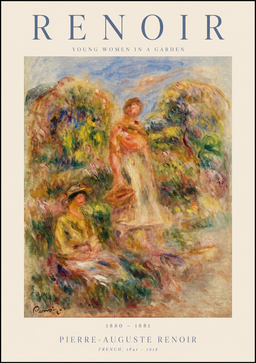 Renoir Young Women in a Garden No1 - Plakat