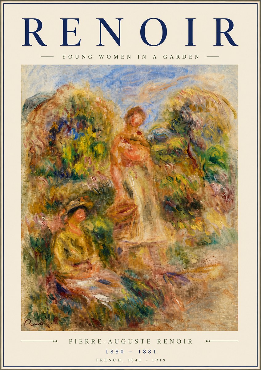 Renoir Young Women in a Garden No6 - Plakat