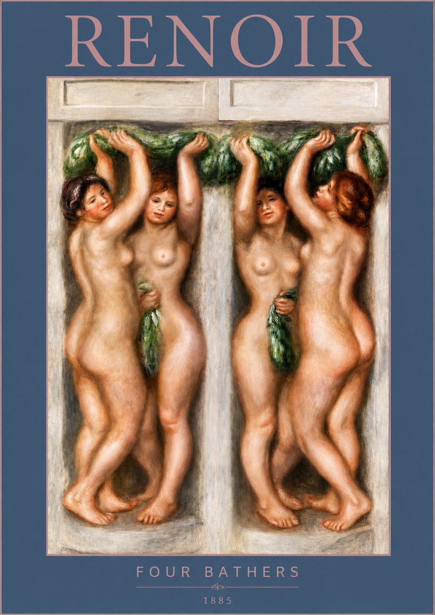 Renoir Four Bathers No3 - Plakat
