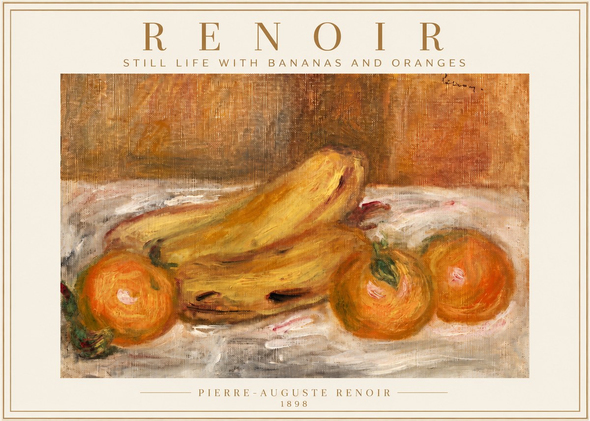 Renoir Still Life with Bananas and Oranges No4 - Plakat