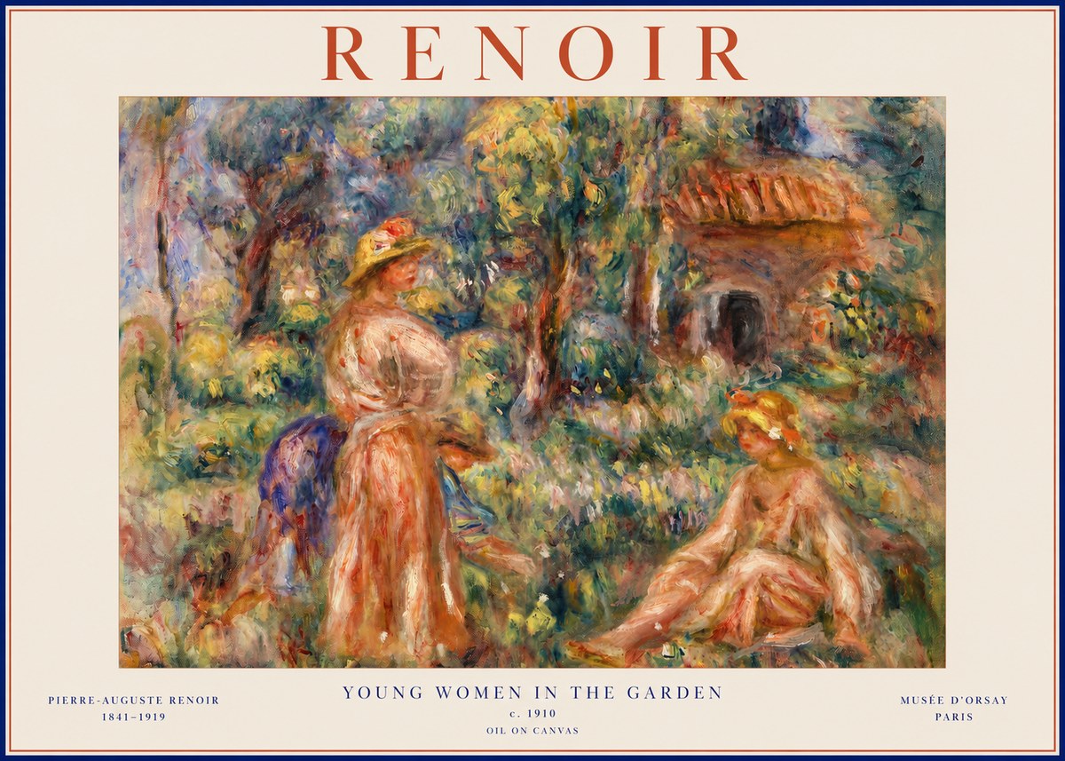 Renoir Young Women in the Garden I No2 - Plakat