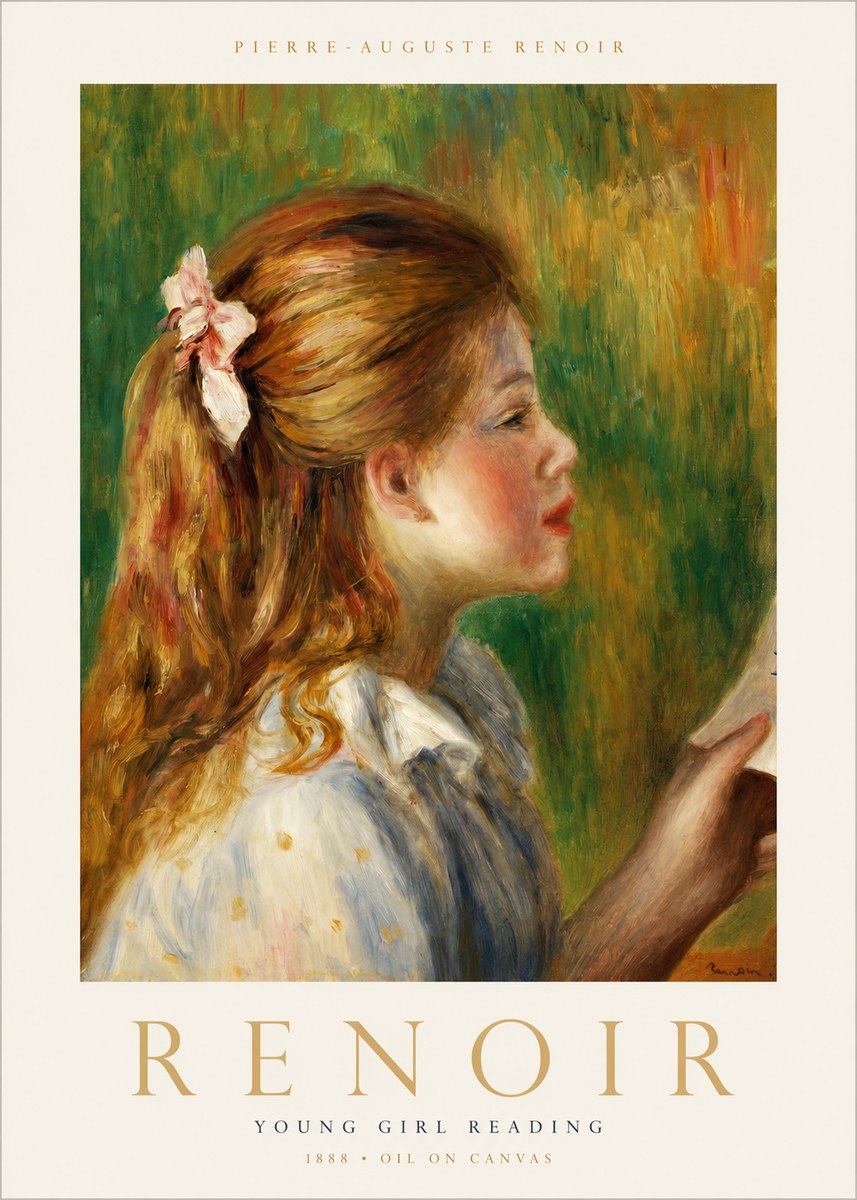 Renoir Young Girl Reading II No1 - Plakat