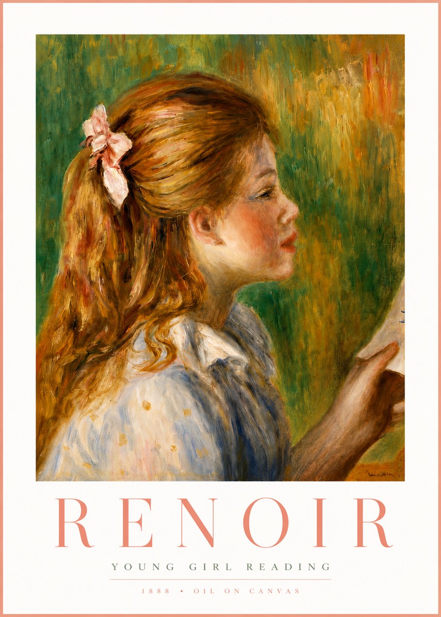 Renoir Young Girl Reading II No3 - Plakat