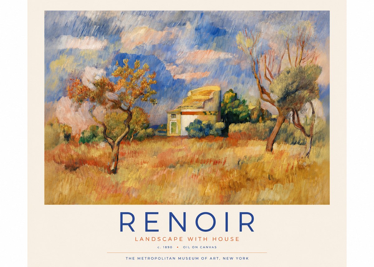 Renoir Landscape with House III No4 - Plakat