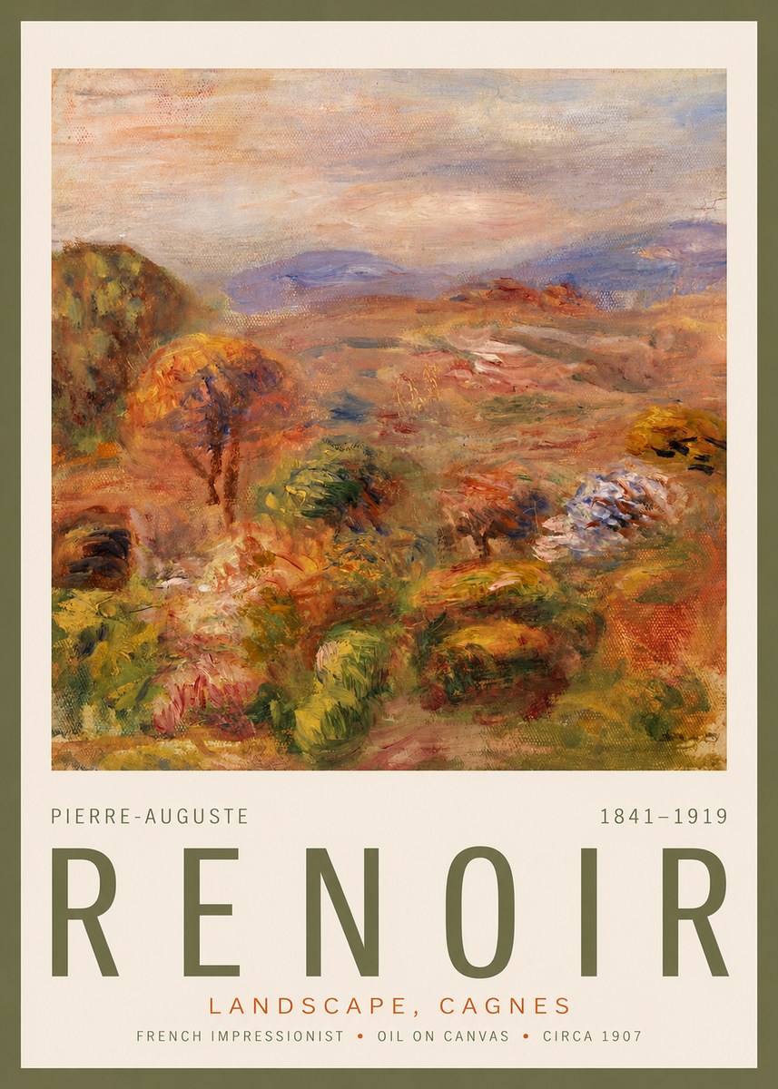 Renoir Landscape, Cagnes No2 - Plakat