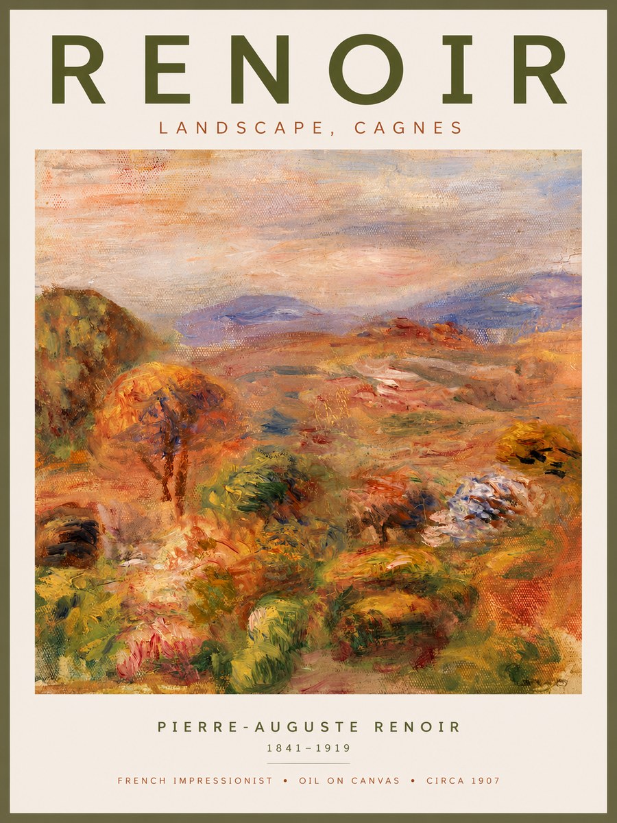 Renoir Landscape, Cagnes No6 - Plakat