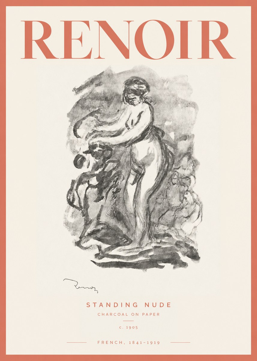 Renoir Standing Nude No2 - Plakat