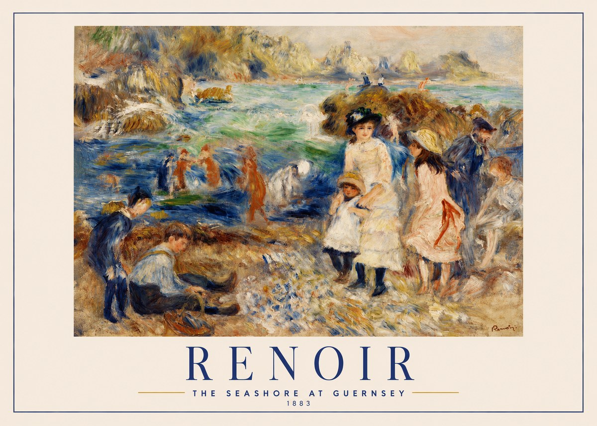 Renoir The Seashore at Guernsey No2 - Plakat