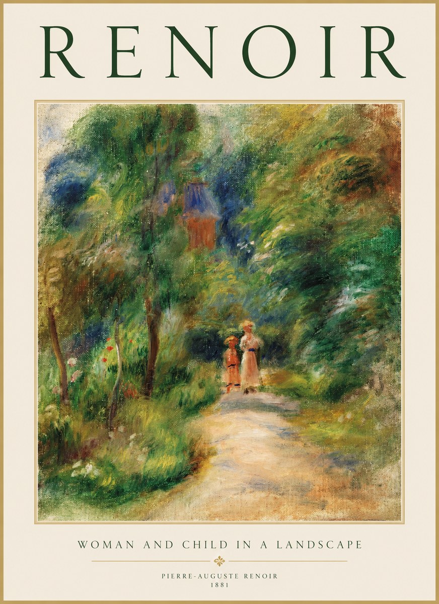 Renoir Woman and Child in a Landscape II No1 - Plakat