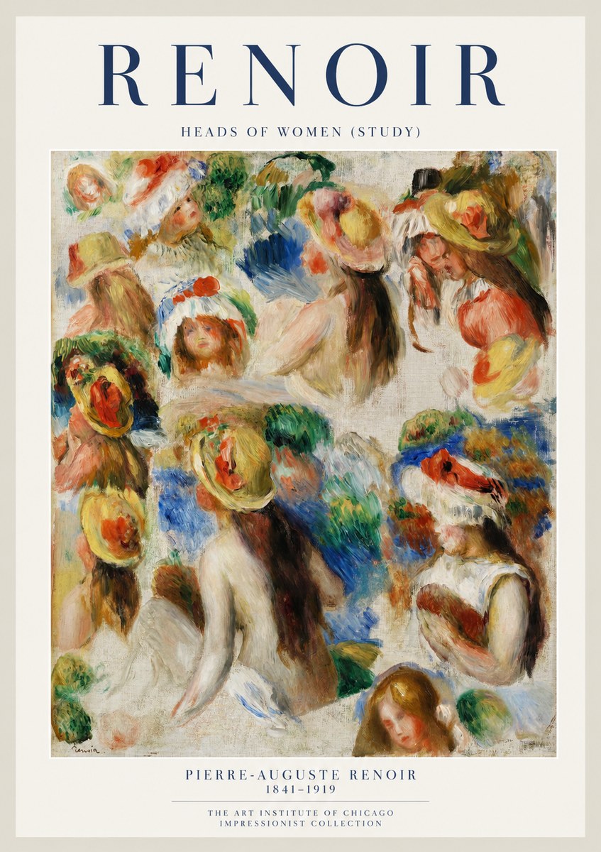 Renoir Heads of Women (Study) No1 - Plakat
