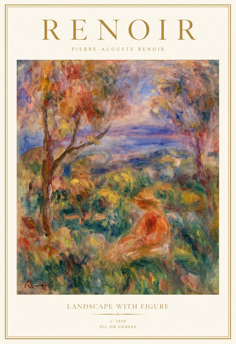 Renoir Landscape with Figure No1 - Plakat