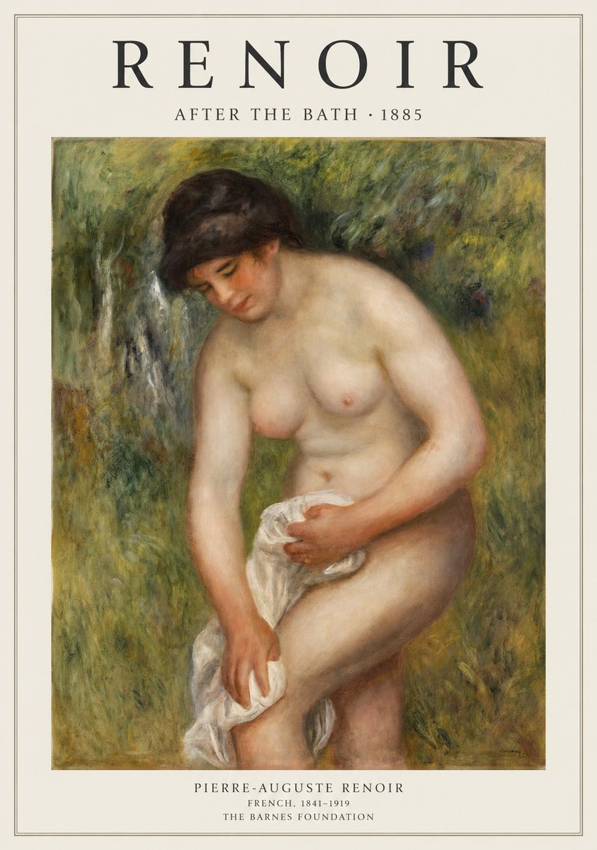 Renoir After the Bath No1 - Plakat