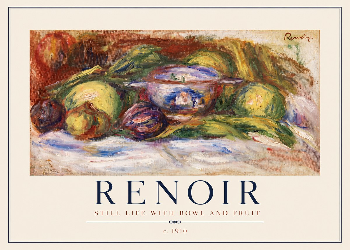 Renoir Still Life with Bowl and Fruit No2 - Plakat