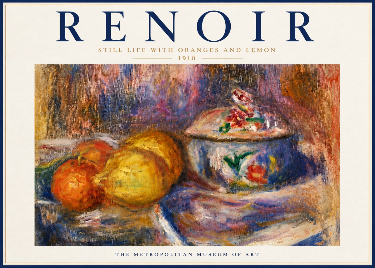 Renoir Still Life with Oranges and Lemon No6 - Plakat