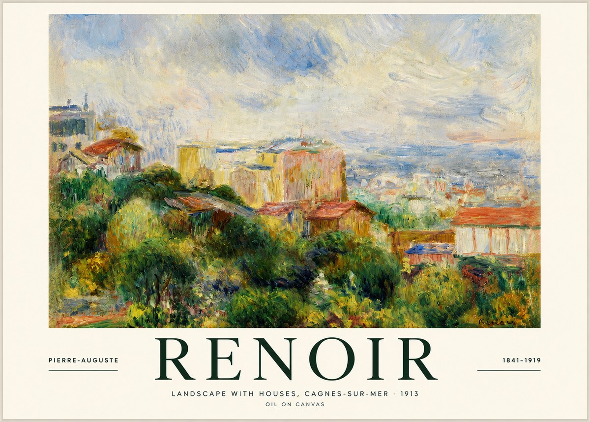 Renoir View of Cagnes No3 - Plakat