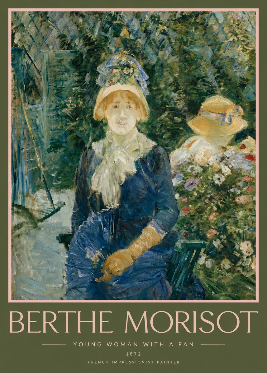 Berthe Morisot Young Woman with a Fan I No2 - Plakat