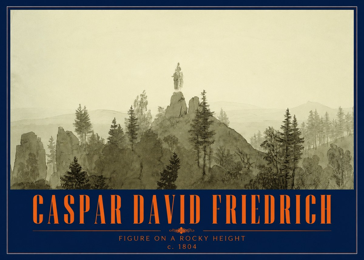 Caspar David Friedrich Figure on a Rocky Height No2 - Plakat