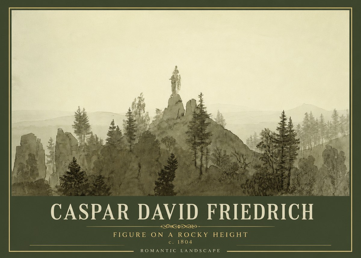 Caspar David Friedrich Figure on a Rocky Height No4 - Plakat