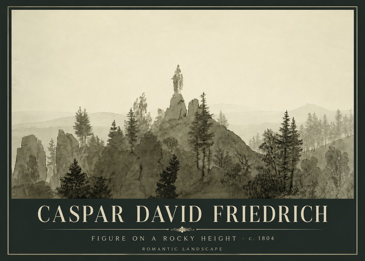 Caspar David Friedrich Figure on a Rocky Height No6 - Plakat