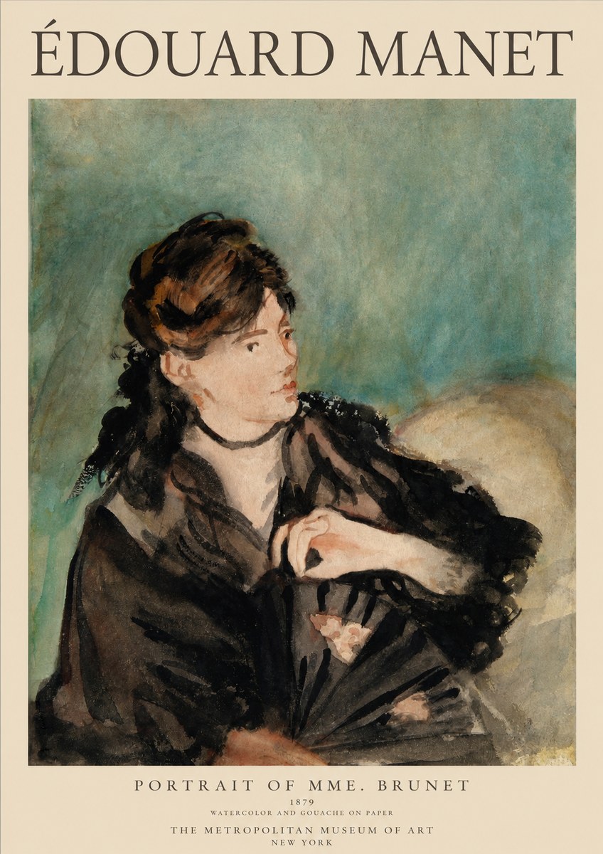 Édouard Manet Portrait of Mme. Brunet No1 - Plakat