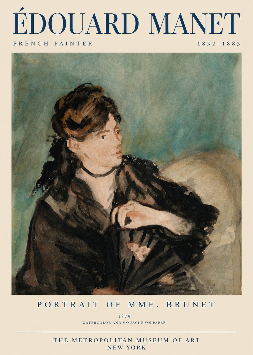 Édouard Manet Portrait of Mme. Brunet No4 - Plakat