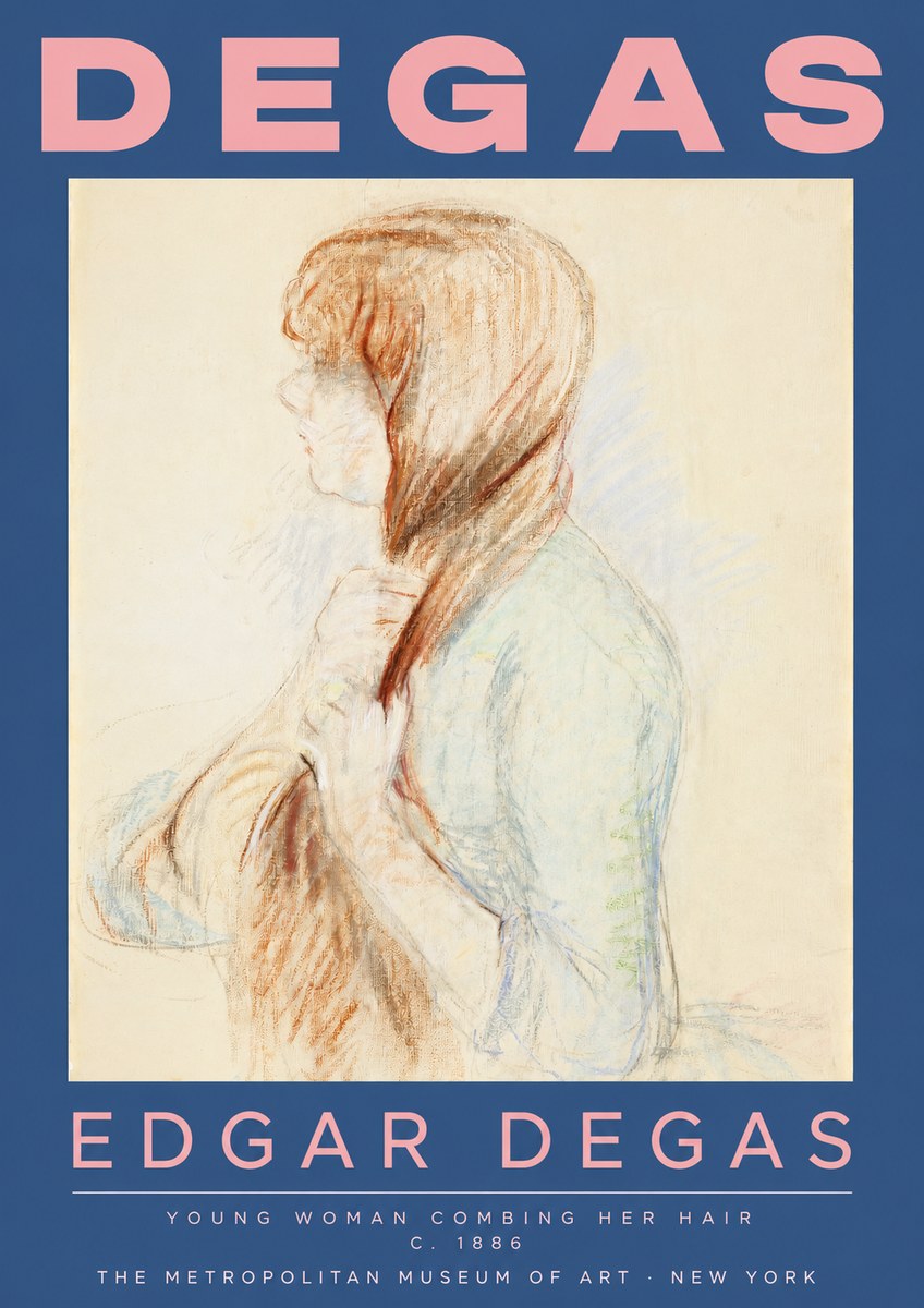 Edgar Degas Young Woman Combing Her Hair No2 - Plakat