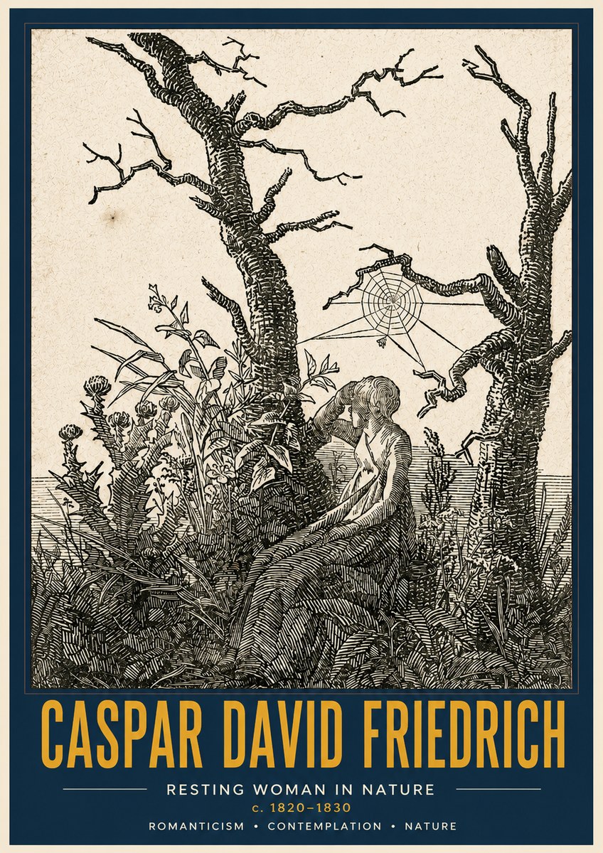 Caspar David Friedrich Resting Woman in Nature No4 - Plakat