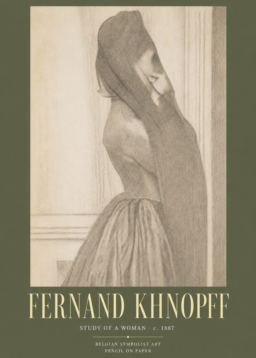 Fernand Khnopff Study of a Woman No3 - Plakat