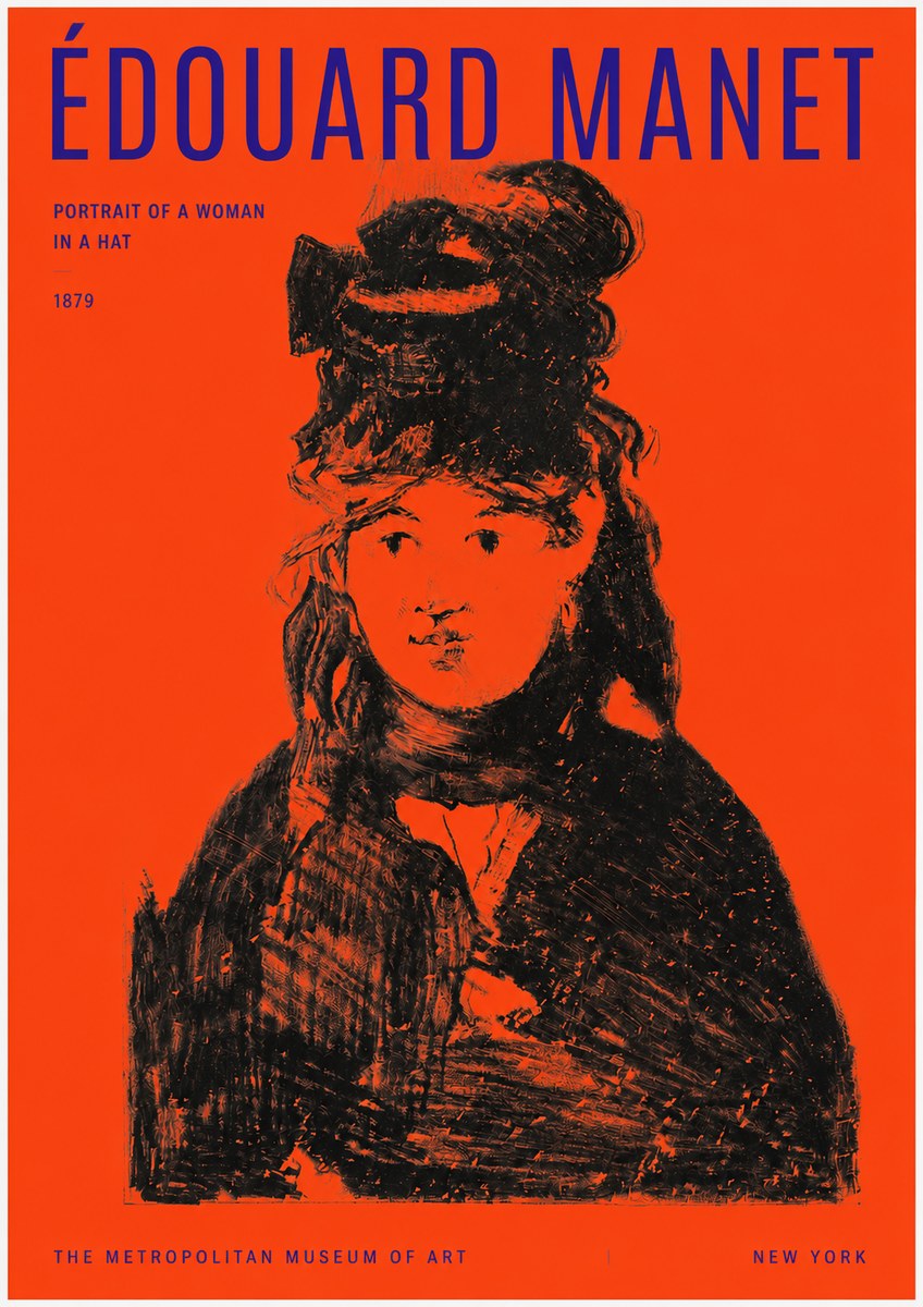 Édouard Manet Portrait of a Woman in a Hat No2 - Plakat