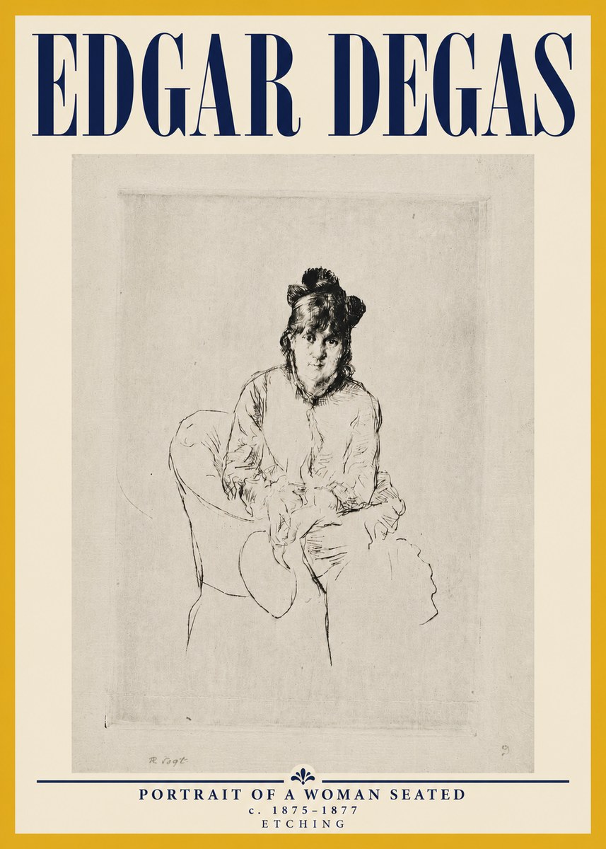 Edgar Degas Portrait of a Woman Seated No5 - Plakat