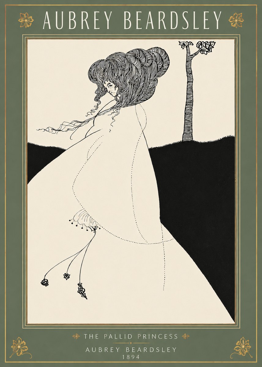 Aubrey Beardsley The Pallid Princess No3 - Plakat
