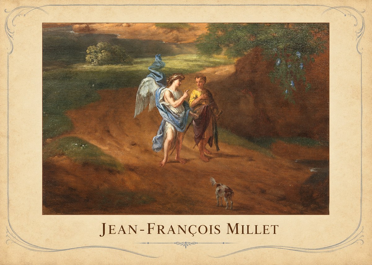 Jean-François Millet Tobias and the Angel No3 - Plakat