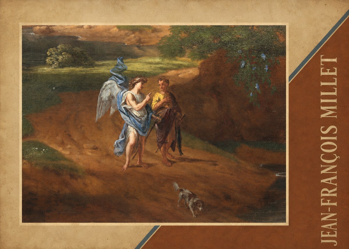 Jean-François Millet Tobias and the Angel No5 - Plakat