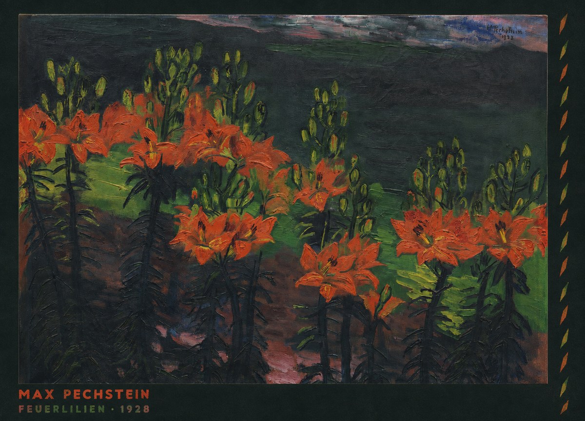 Max Pechstein Feuerlilien No6 - Plakat