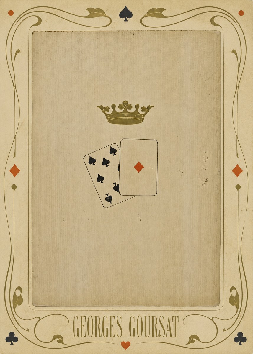 Georges Goursat Crown and Playing Cards No5 - Plakat