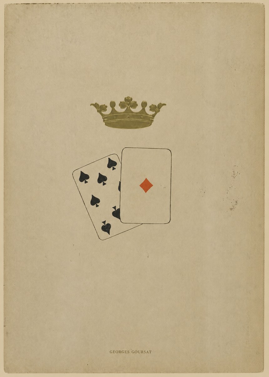 Georges Goursat Crown and Playing Cards No6 - Plakat
