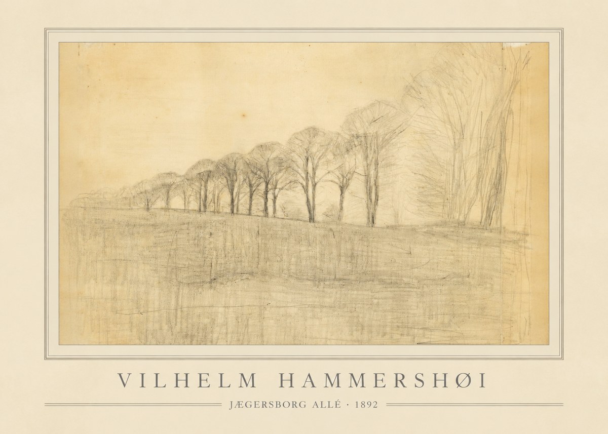 Vilhelm Hammershøi Jægersborg Allé No3 - Plakat